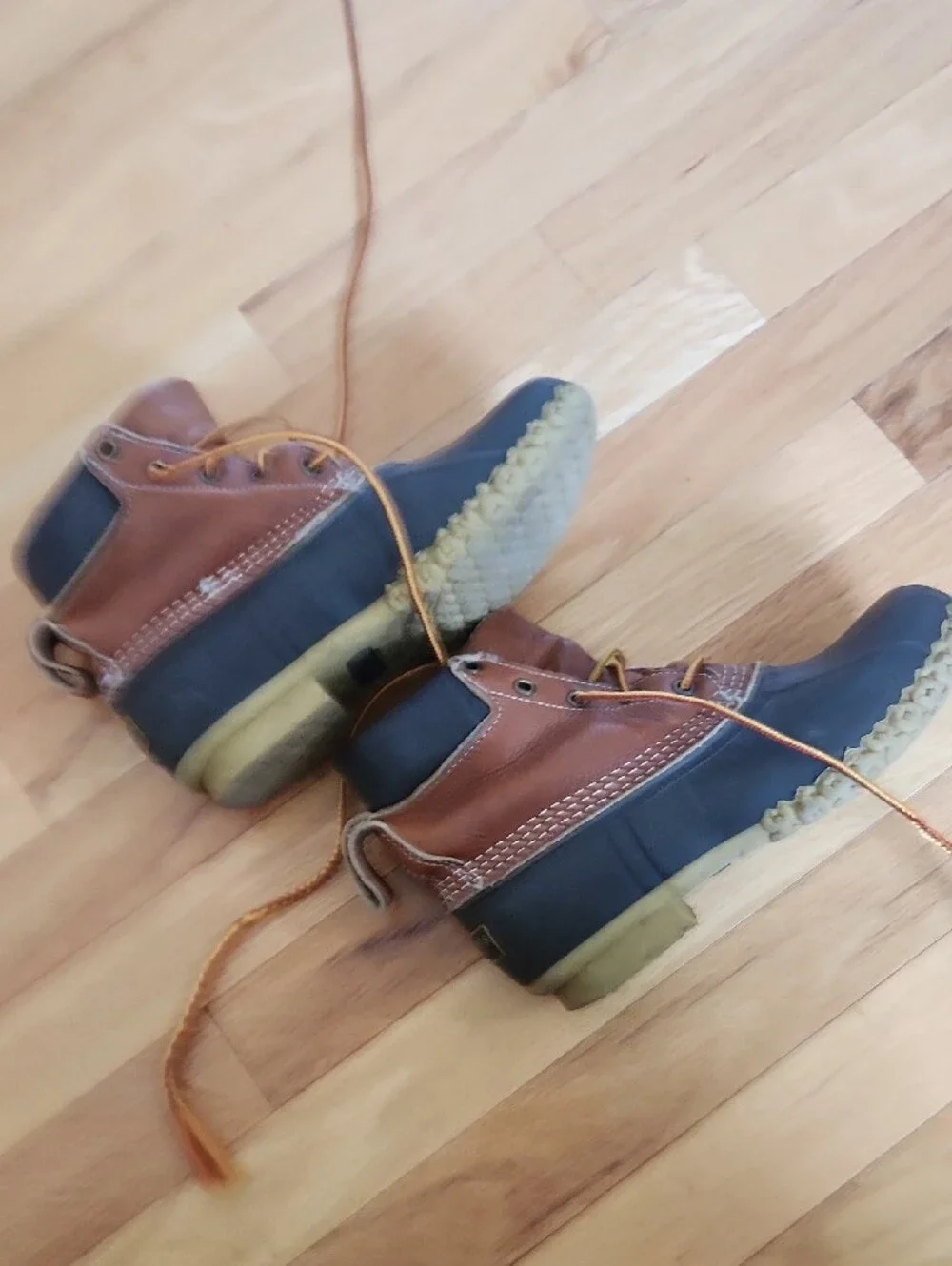 L.L. Bean Brown and Black Lace-Up Duck Boots